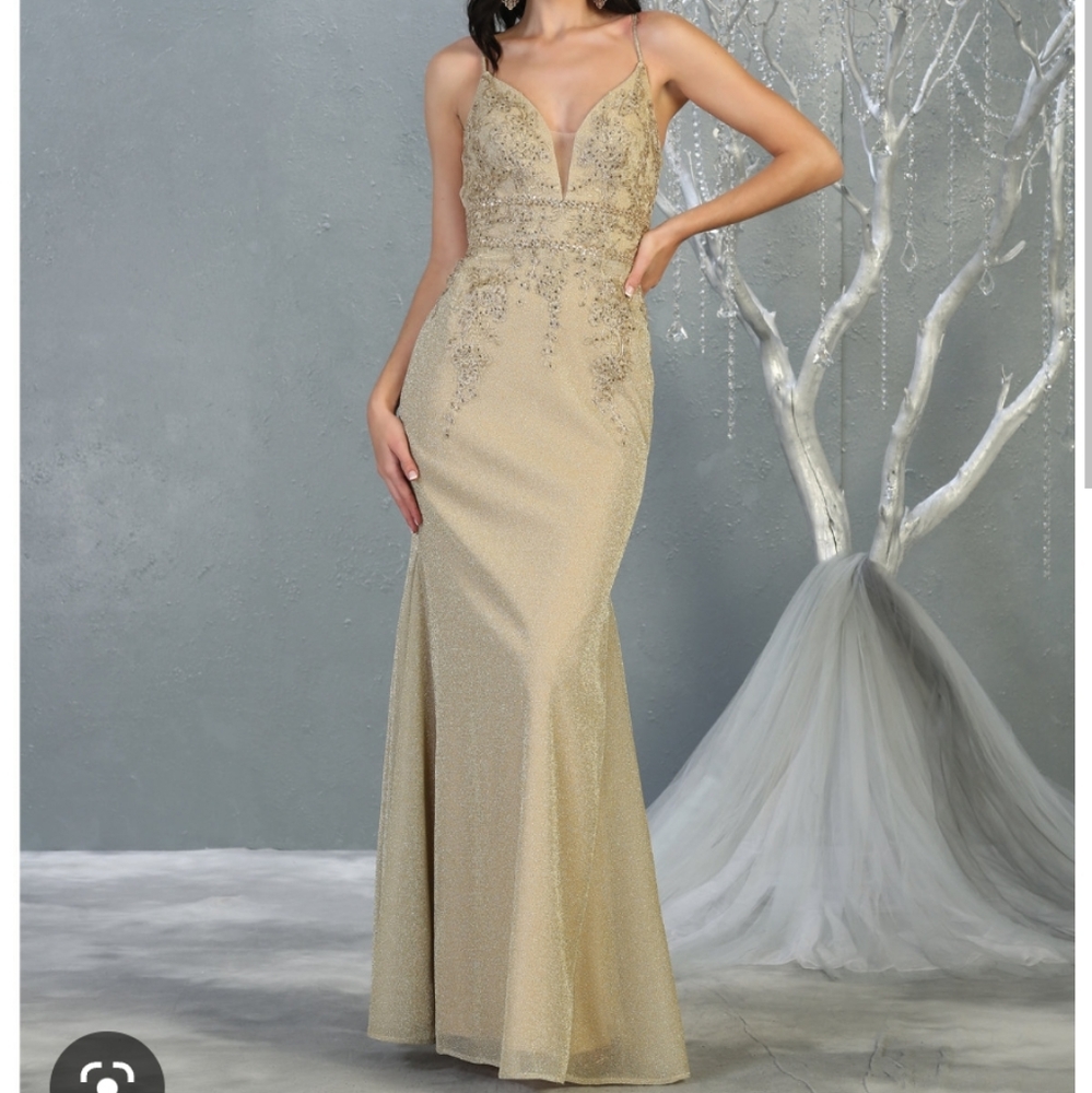 I am selling a dress like the picture but it is gold brand new never worn.
